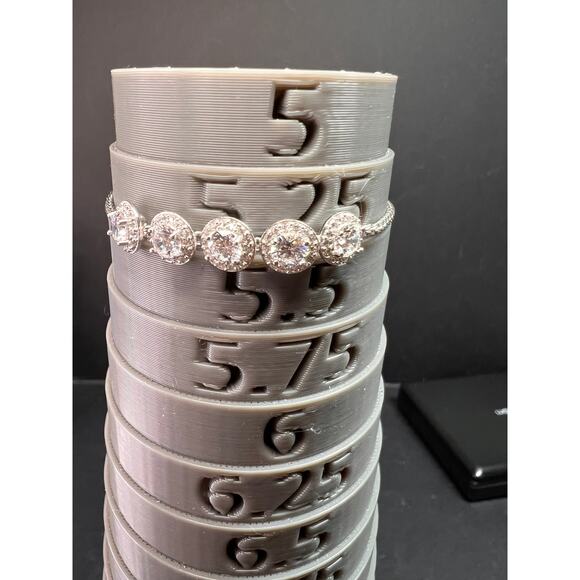 Sterling Silver CZ Halo Bolo Bracelet Adjustable Sparkle Slider Bracelet - Picture 12 of 15